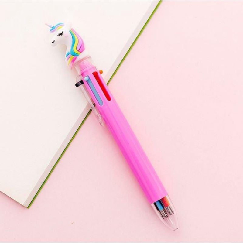 Bundara.id At-840 Pena unicorn pulpen 6 warna cantik pulpen unicorn