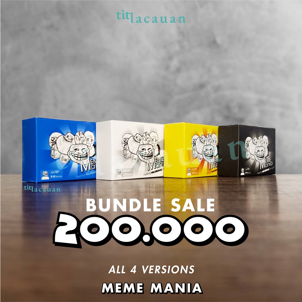 BUNDLE Kartu Permainan Meme Mania Lucu Limited Edition - Exclusive Playing Card / Board Game Waterpr