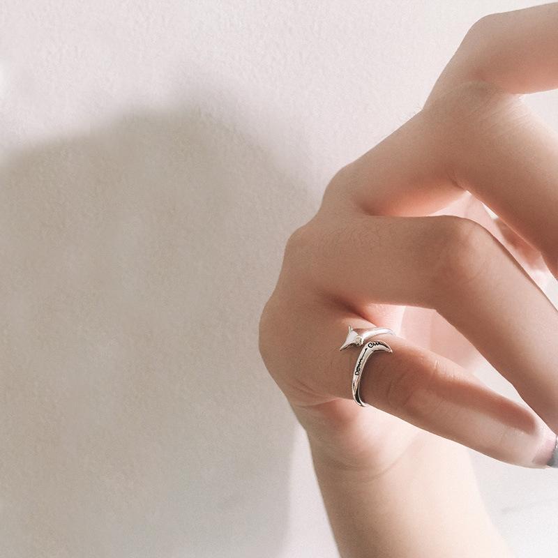 Cincin Lapis Silver Model Terbuka Dapat Disesuaikan Untuk Wanita