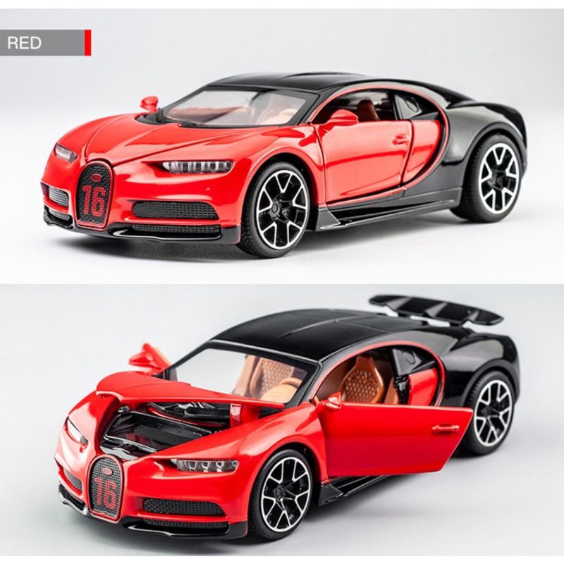 Diecast Mobil Sport Bugatti Chiron Miniatur Mobil Mobilan Pajangan 1:32