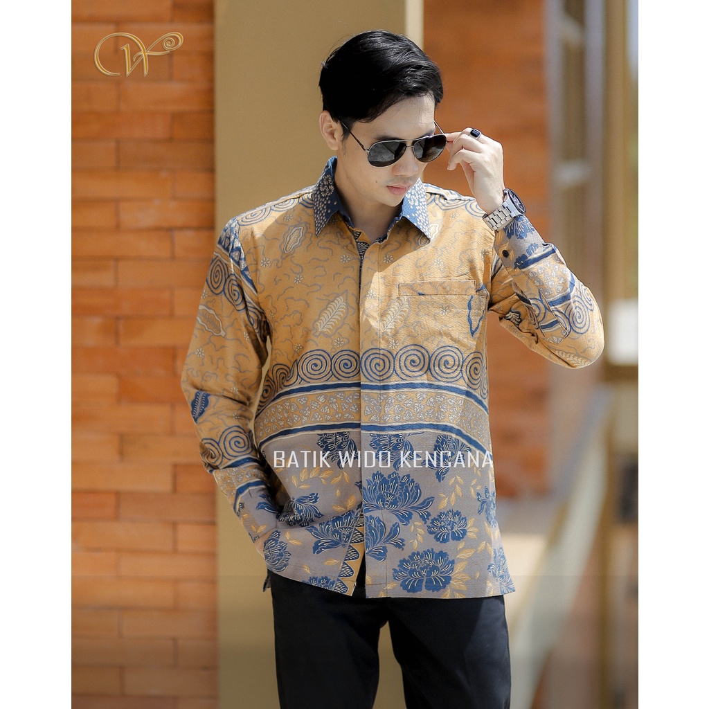 Jual KEMEJA BATIK KANTOR - BATIK MOTIF ABSTRAK BUNGA - BATIK HANDPRINT ...