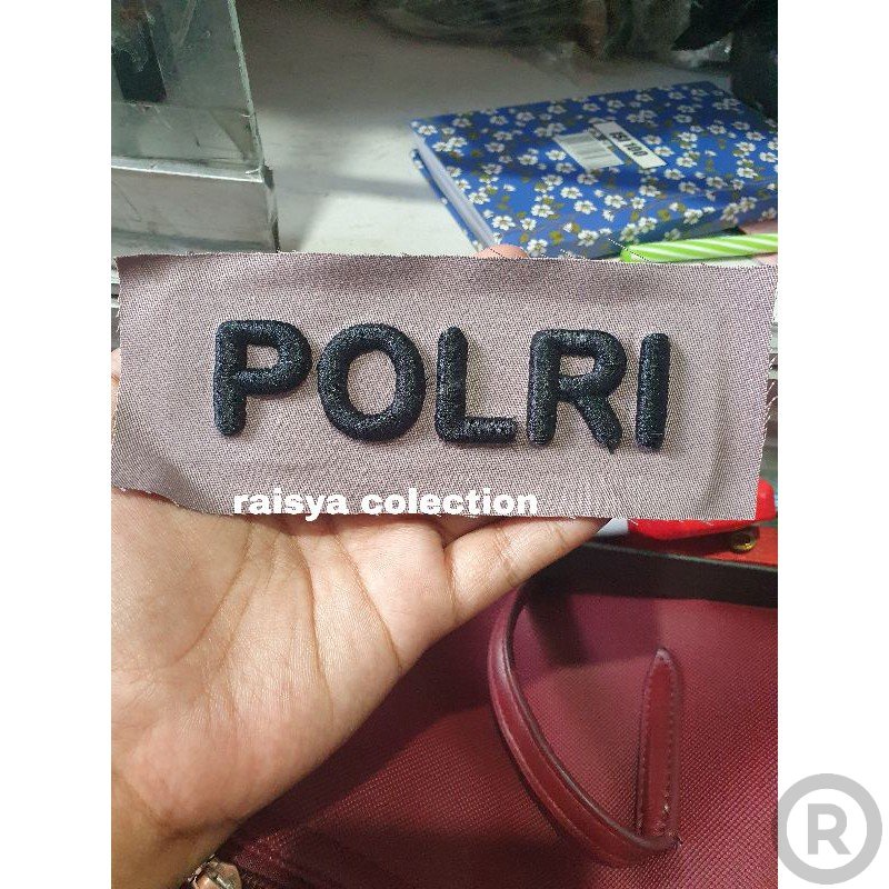 bet bordir timbul polri / bet dada polri timbul / bordir dada polri Bordir Nama Custom Nama Dada