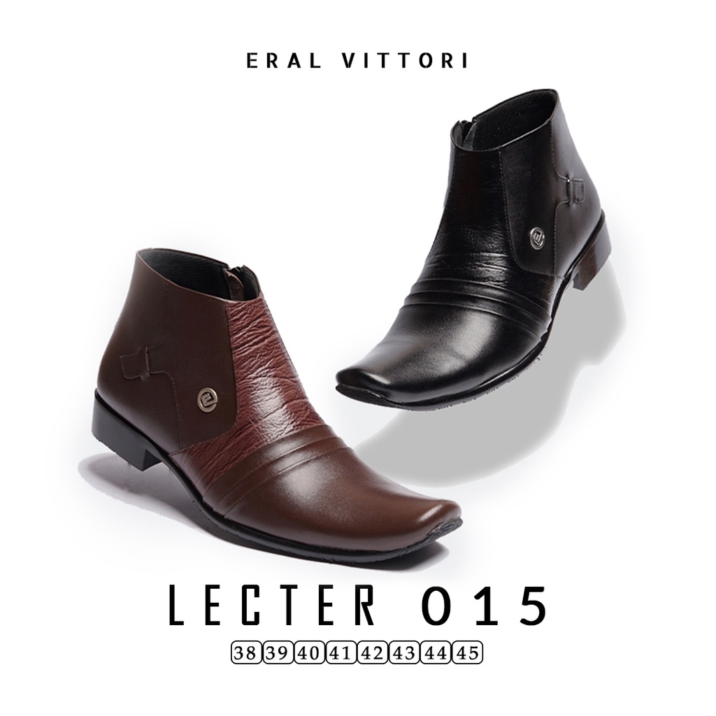 Eral Vittori - Lecter 015 Sepatu Pria Casual Formal Pantofel Boots Zipper Kulit