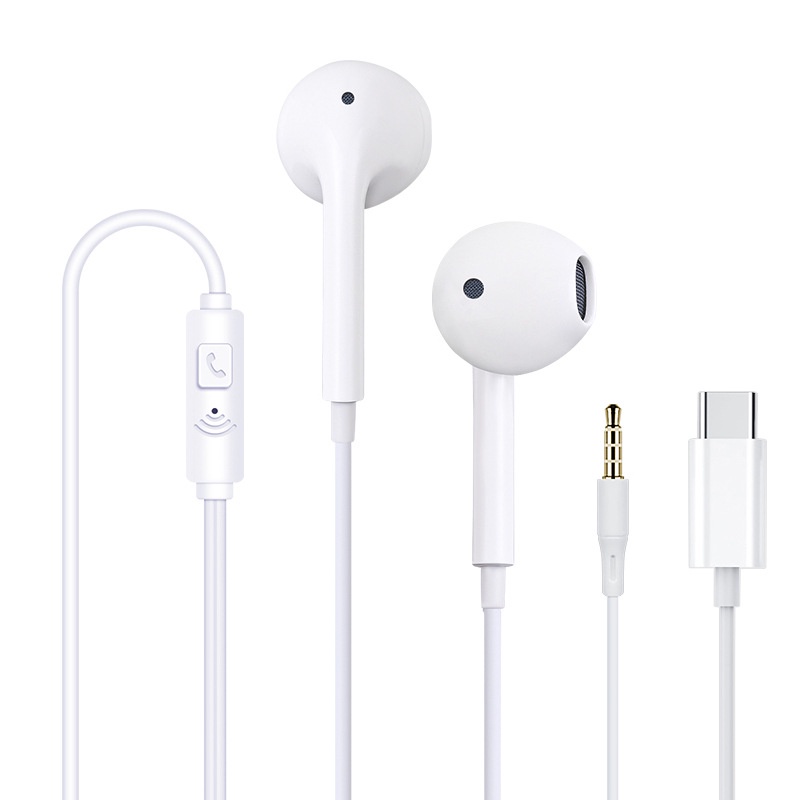 Earphone in ear heavy bass Universal Dengan Kabel Jack 3.5mm + mic Untuk Apple / Huawei / Xiaomi