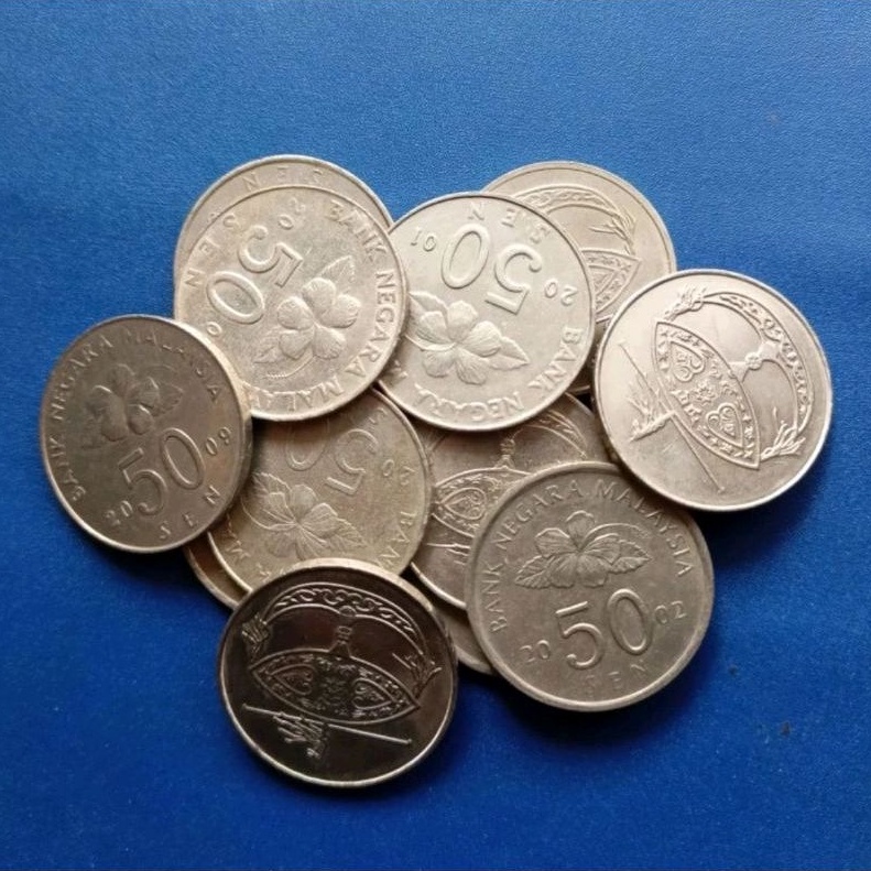 Koin Asing 50 Sen Malaysia Layangan Wau