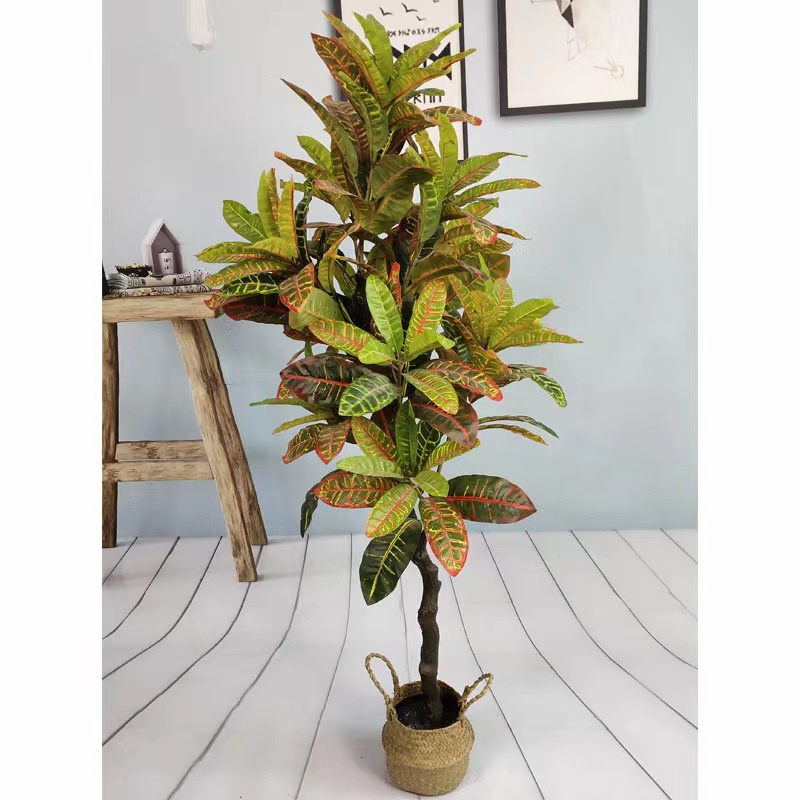 Pohon Plastik Artificial Croton Codiaeum Variegatum Plant Tanaman Hias Puring Buatan PBP81 Azgalery