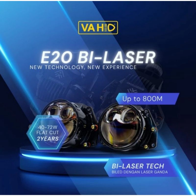 BILED VAHID E20 PROJIE PROJECTOR LENSA 3 INCH BLUE LENS DOUBLE LASER