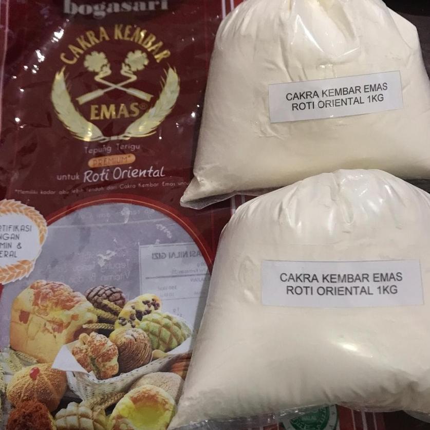 

Instan--Tepung Cakra Kembar Emas Emas Roti Oriental Repack 1kg