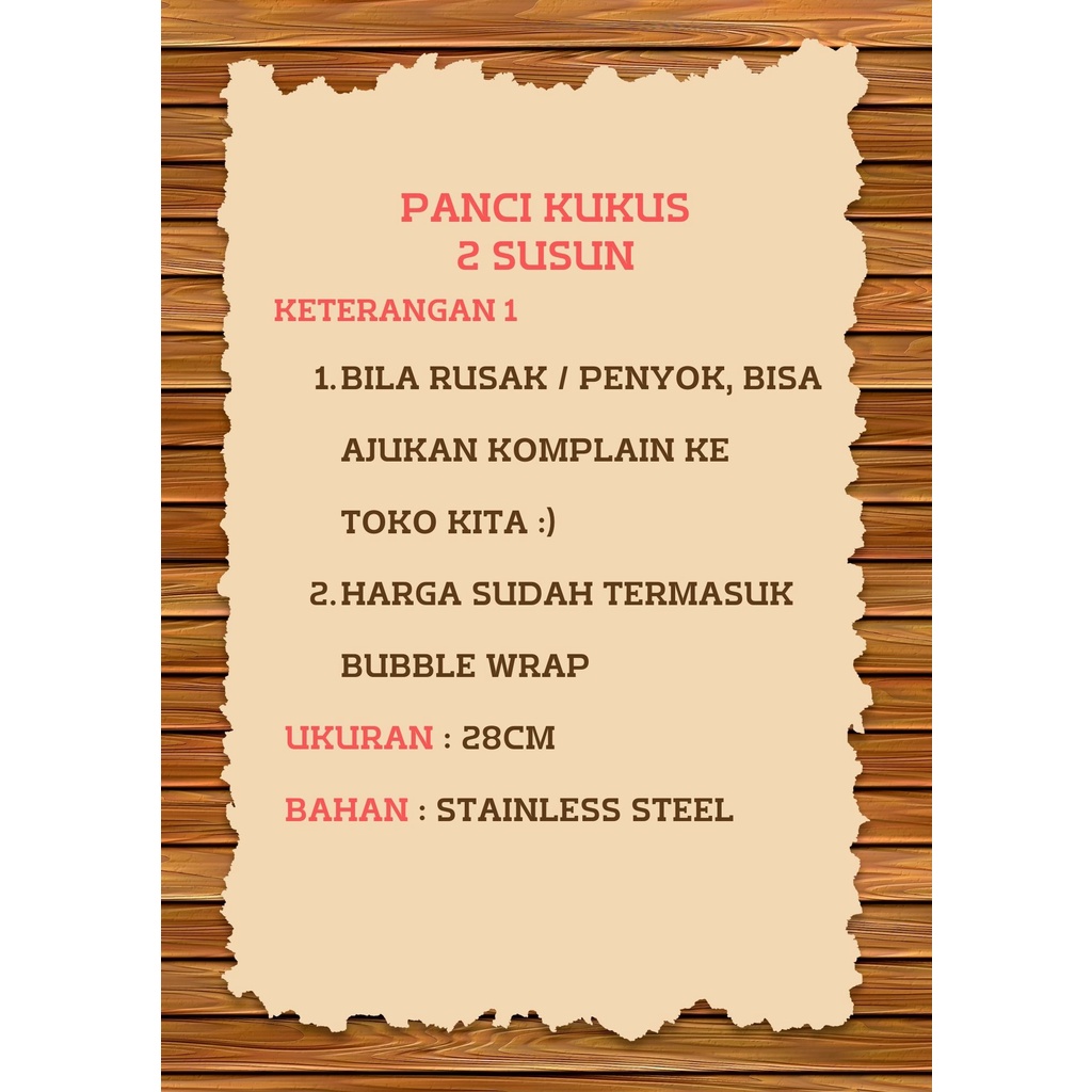 Panci kukus 2 tingkat stainless