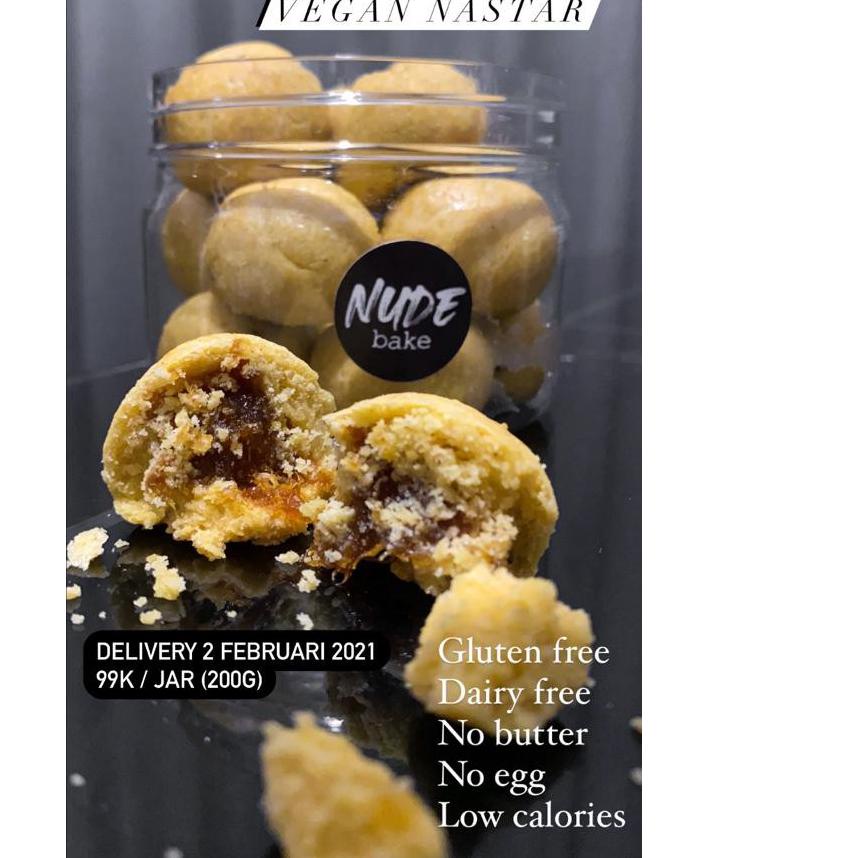 

READY ✅NUDE BAKE - Gluten Free & Vegan Nastar Diet 200g Low Calories | Cookies | Keto Nanas Kue|KD9