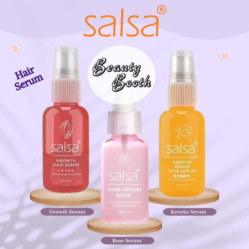 SALSA Hair Serum Spray 80ml | Growth Serum | Rose Serum | Keratin Repair Serum | Serum Perawatan Rambut Kering Rontok Kusam