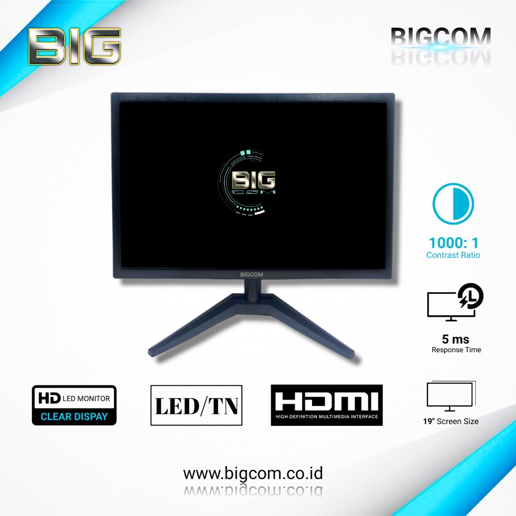 Promo Murah !!! Monitor LED Bigcom 19&quot; Inchi Port HDMI VGA