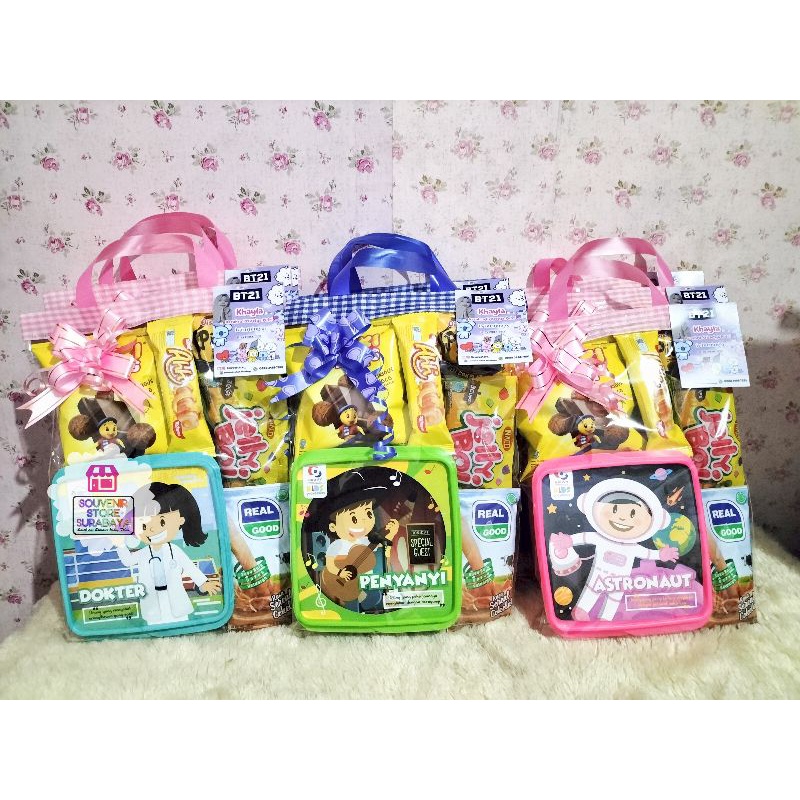 Lunchbox Sekat || Paket snack ultah plus souvenir || Souvenir Lunchbox profesi