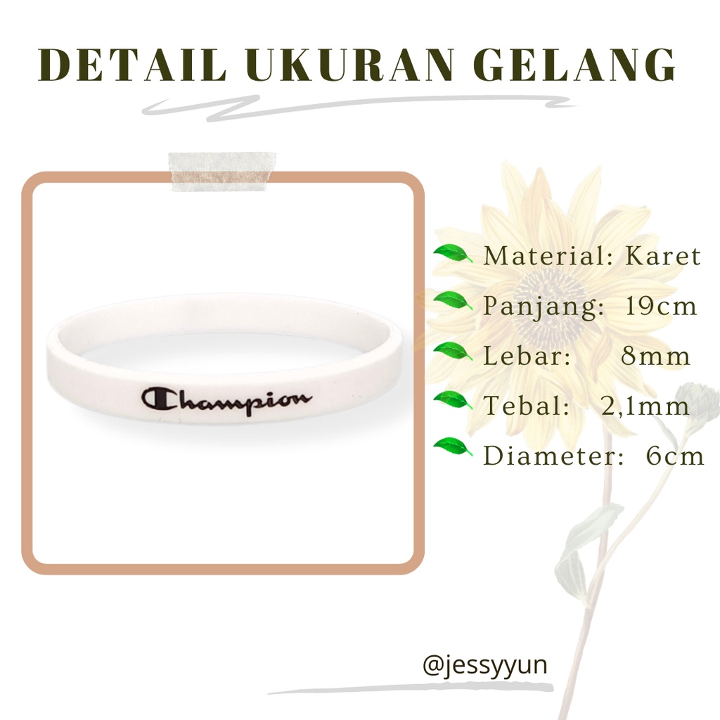 Gelang Tangan Pria - Gelang Karet Distro Champion Rubber Bracelet Sport