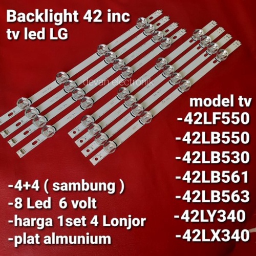Unik lampu led backlight tv led LG 42 inch tv led LG42LB 550 8k 6 volt original Berkualitas