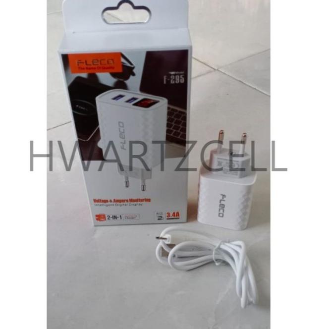CHARGER FLECO F295 DIGITAL LED LCD INDIKATOR FAST CHARGING 3.0 + KABEL ◦ RTP.18Oc22ј