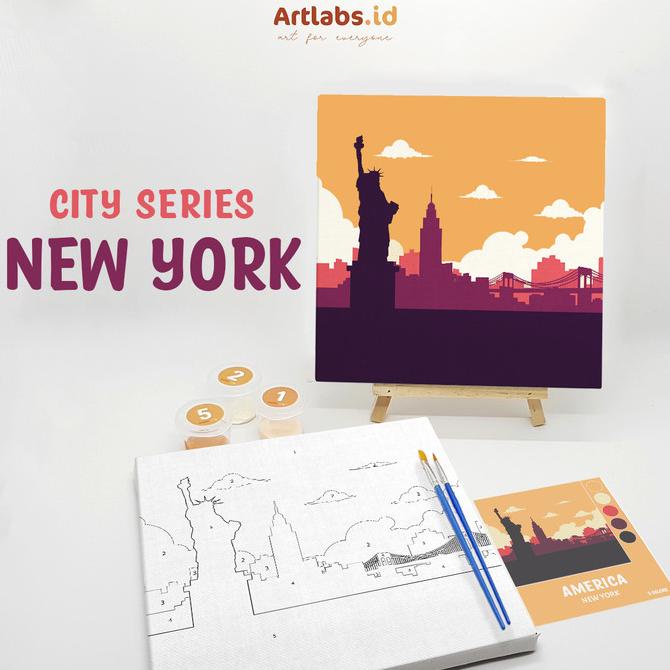 

[COD] New York - Paint By Number 5 Color [City Series] | Painting Kit TERPERCAYA Kode 1160