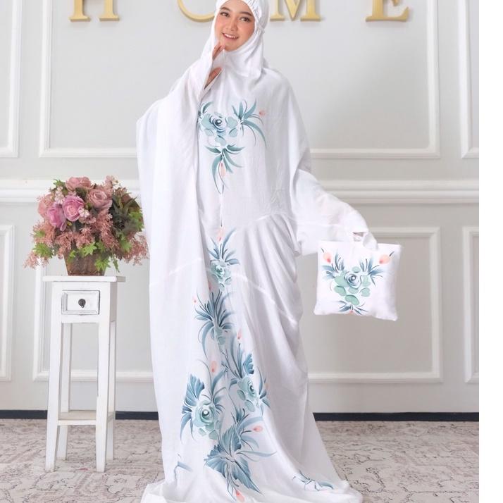Raneea Mukena Terusan Lukis Handmade Rayon Bali Premium Jumbo Dewasa ‣ GGP.18Oc22ᴺ