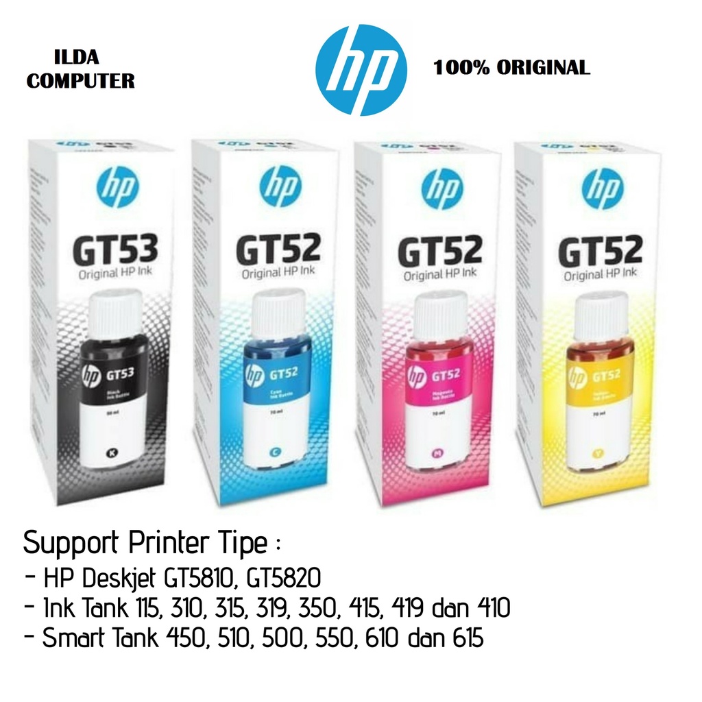TINTA HP GT 53 GT 52 Original Hp