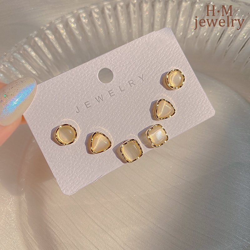 Anting Tusuk Batu Opal Kecil High-End Untuk Wanita 2022