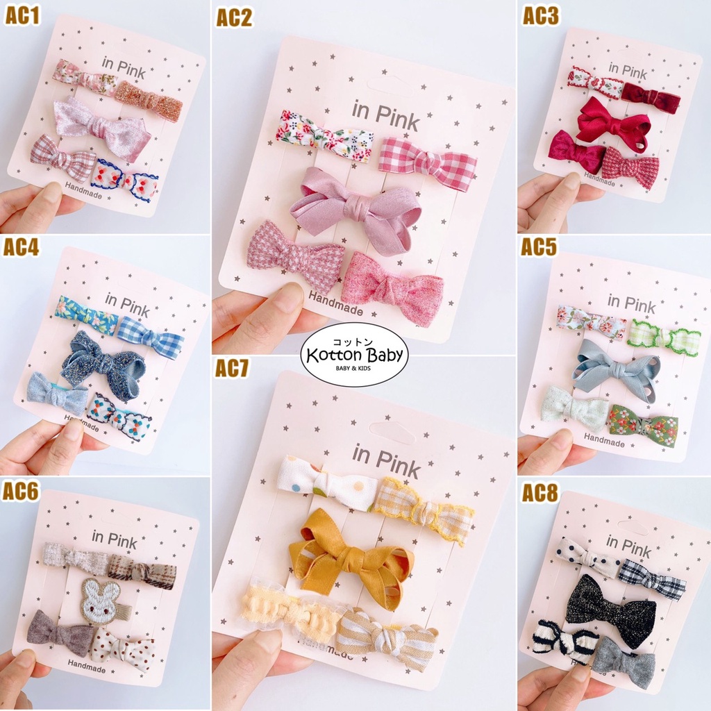 (isi 5pcs) Set Jepitan rambut | Pita Rambut | bayi anak bunga import perempuan aksesoris catalog ATSP AC
