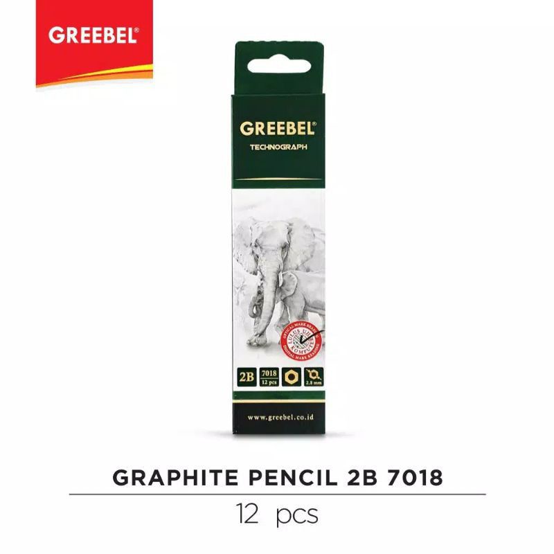 

(12pc)pensil 2B GREEBEL/pencil 2B/pensil ujian