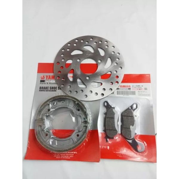 sepaket piringan cakram depan,kampas rem depan kampas rem belakang Mio j soul GT x ride Xeon fino(54