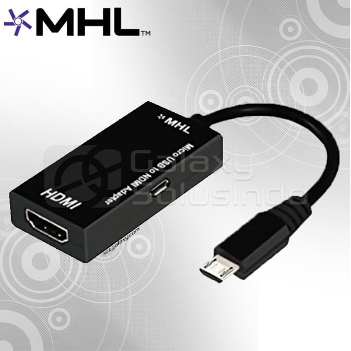 Kabel Micro USB ke HDMI Adapter Connector Converter Sambungan MHL HDTV Adaptor Kabel Mikro Micro USB Ke To HDMI Laptop PC HP TV Komputer Proyektor Konektor Connector Sambungan Alat Penyambung Penghubung Hape Hp Ke TV LED Aksesoris  Elektronik Televisi