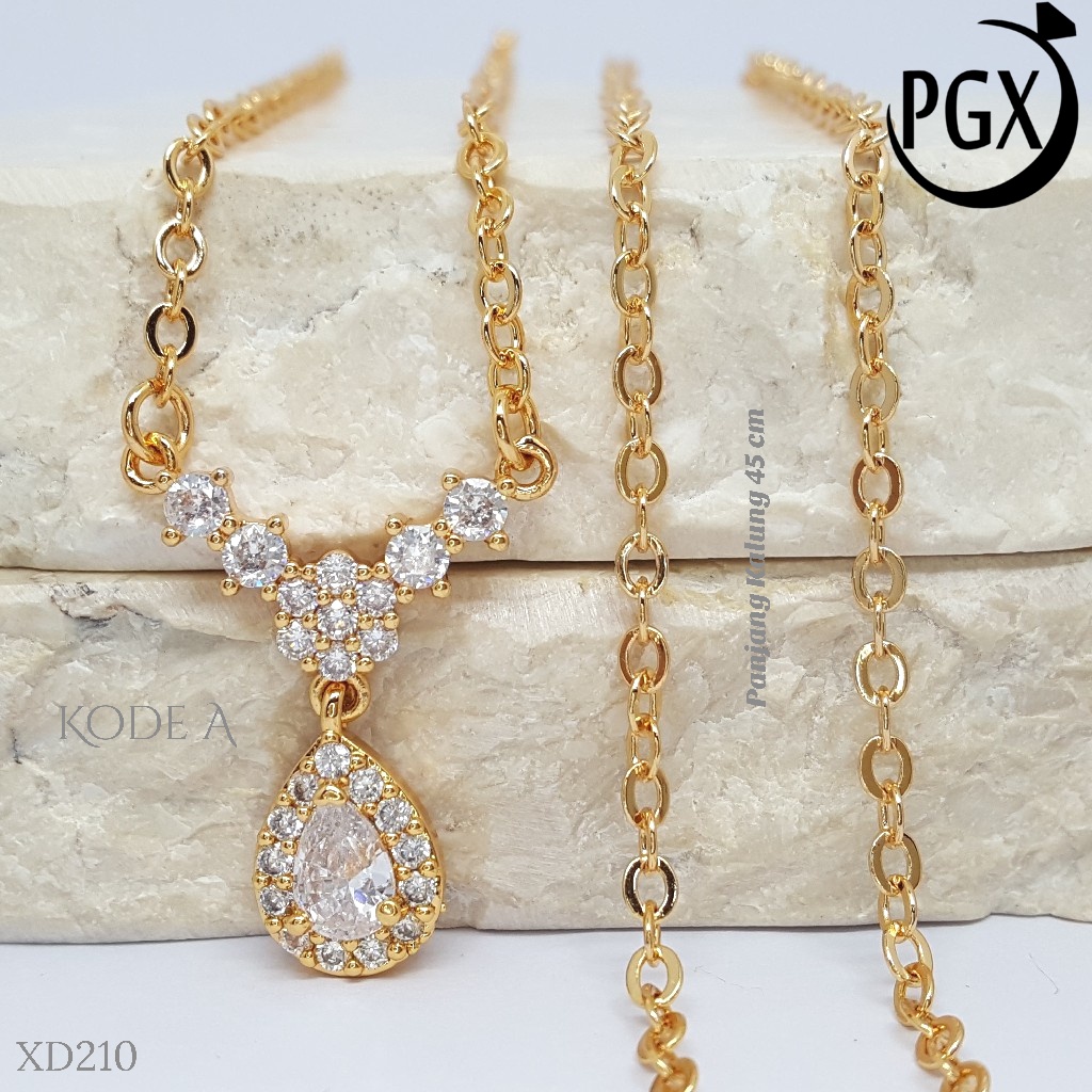 PGX Kalung Wanita Xuping Aksesoris Fashion Perhiasan Lapis Emas Premium - XD210