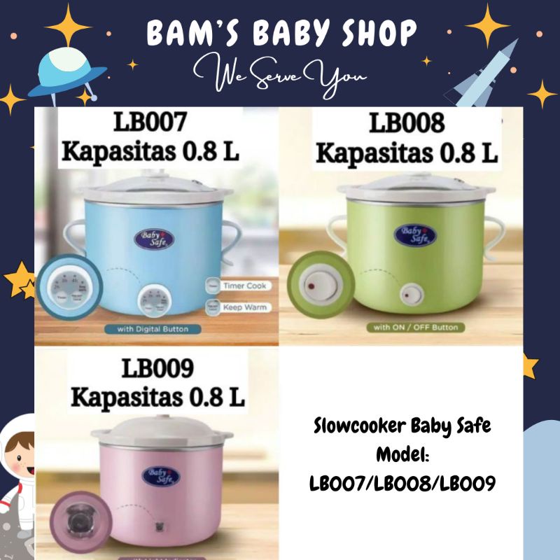 Jual [FREE BUBBLEWRAP] BAMS TERMURAH SLOW COOKER BABY SAFE BABYSAFE LB007 BIRU LB008 HIJAU LB009