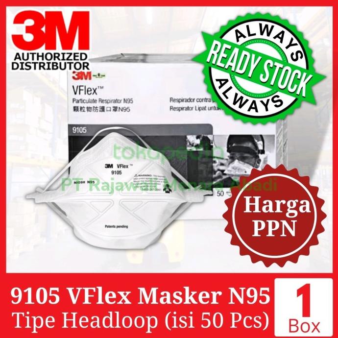 3M Masker 9105 VFlex N95 NIOSH (1 Box isi 50 Pcs)