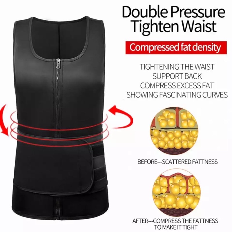 Korset Pria Pembakar Lemak Perut Buncit Pria Pembentuk Badan Pria Shaper Waist Trainer Fat Burner