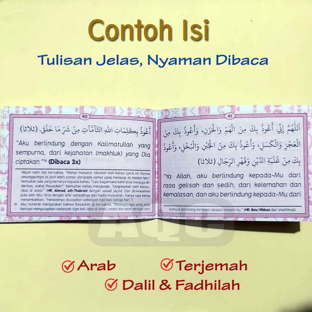 Buku Dzikir Pagi &amp; Petang Al-Ma'tsurat Ukuran Saku | Motif Cantik &amp; Keren | Qaaf