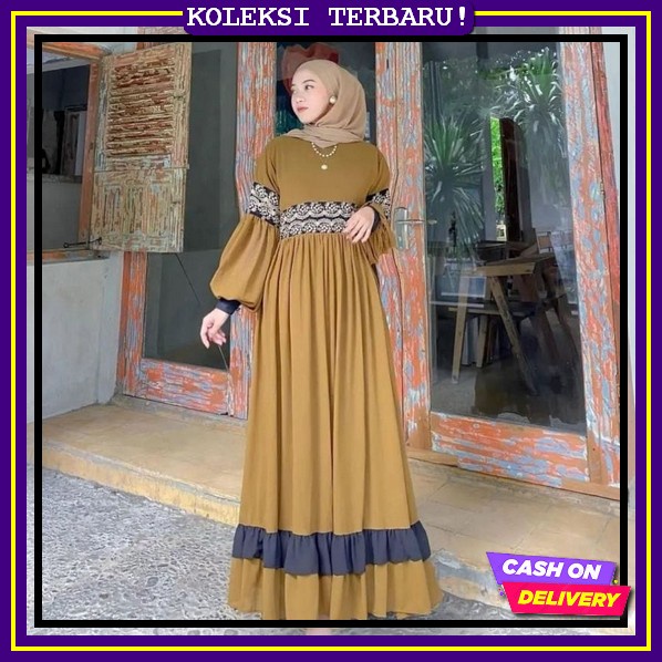 Gamis Terbaru Baju Dewasa Anak Muda Syar'I Kekinian Ukhti Munira Umg 07 Bahan Katun Premium Adem Nya