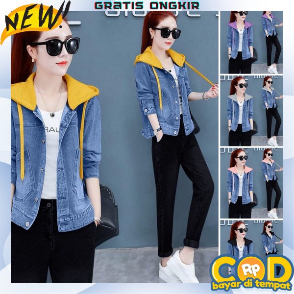 Jaket Jins Crop Oversize Import Jaket Jeans Jins Wanita Jacket  Myrubylicious Bolivia Denim J Oversi