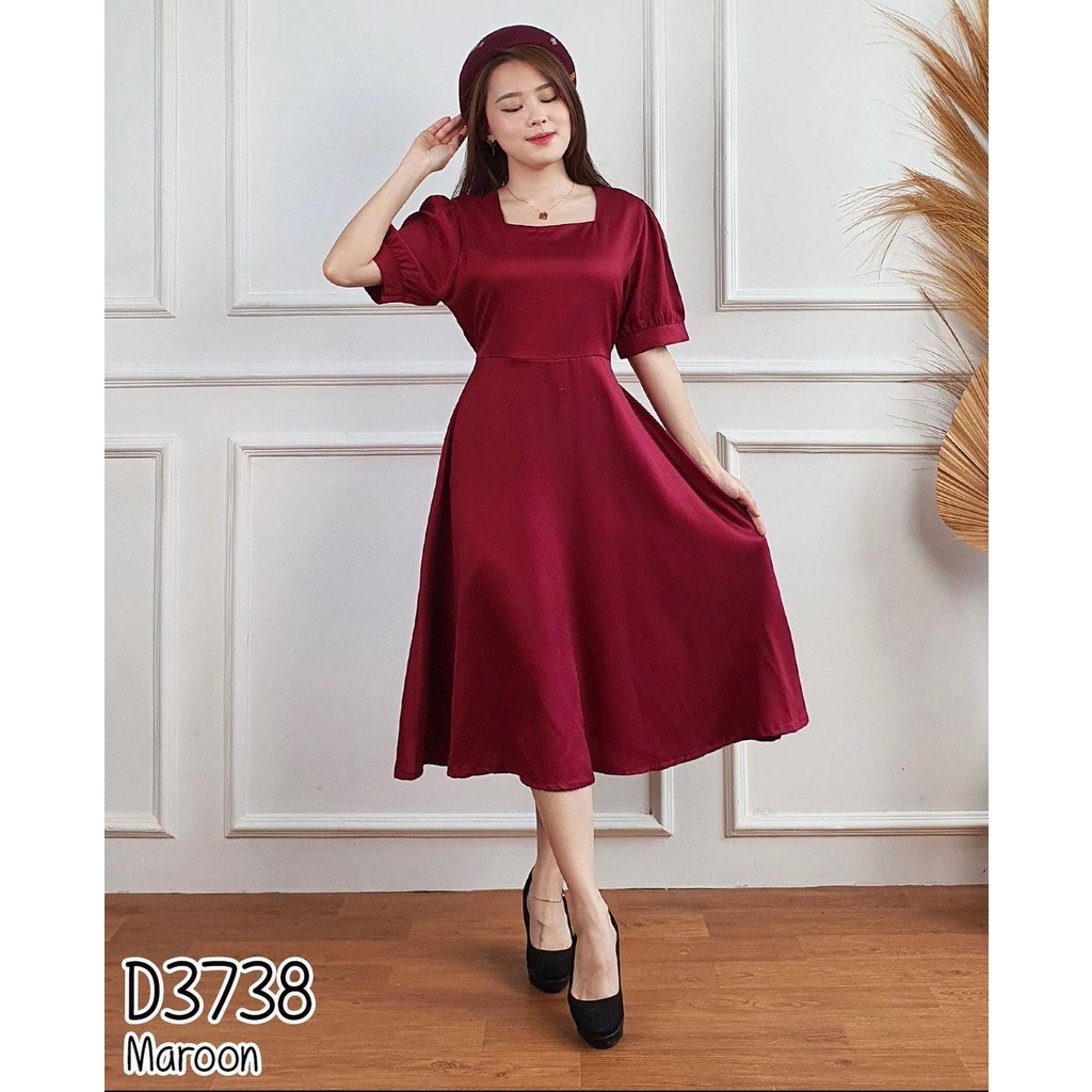 Basic id fashion Dres wanita gisella / Gaun pesta wanita / Dres elegant