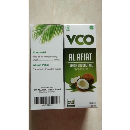 VCO AL AFIAT 125ml. Virgin coconut oil  Al Afiat. Minyak kelapa asli
