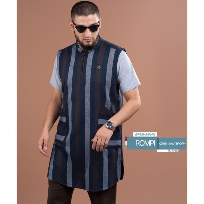 SAMASE Vest Zipper Ghamis Rompi Sholat Gamis Pria Baju Samase Terbaru