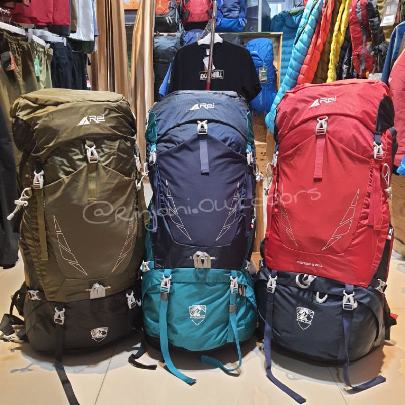 CARRIER MANDALA PREMIUM 60L AREI OUTDOORGEAR ORIGINAL TAS GUNUNG AREI ORIGINAL TAS KERIL REI 60L MAN