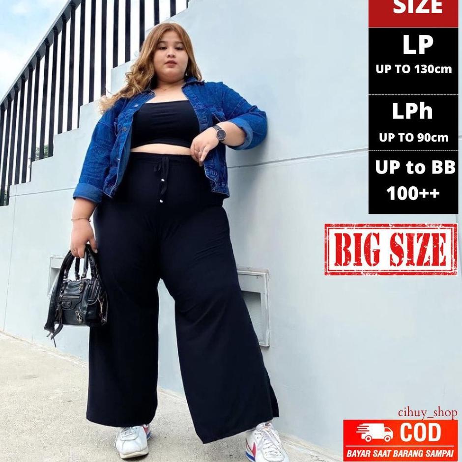 LRD.18Oc22ž ‣ Celana Kulot Moscrepe Jumbo | Kulot Basic Bigsize | Celana Jumbo Wanita