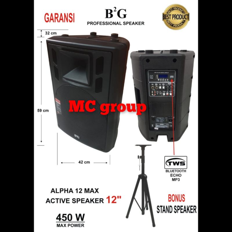 Speaker Aktif B2G Alpha 12 Max 12 inch ORIGINAL speaker monitor
