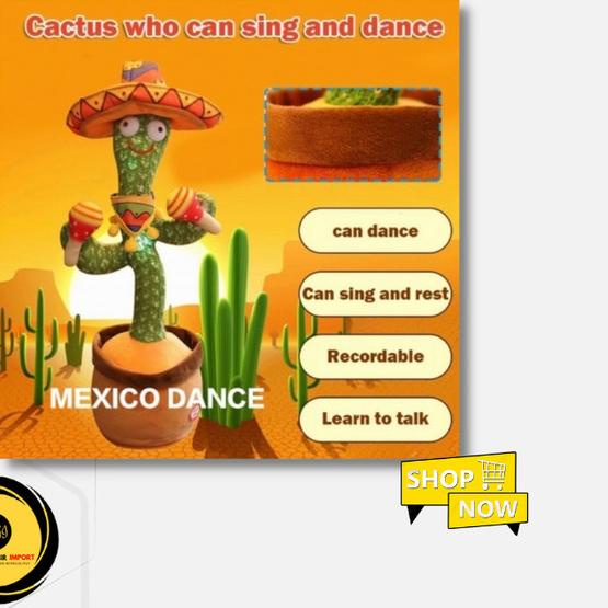 (PG) Mainan Boneka Kaktus Elektrik Kaktus Goyang Menari Joged - KAKTUS SQUID GA
