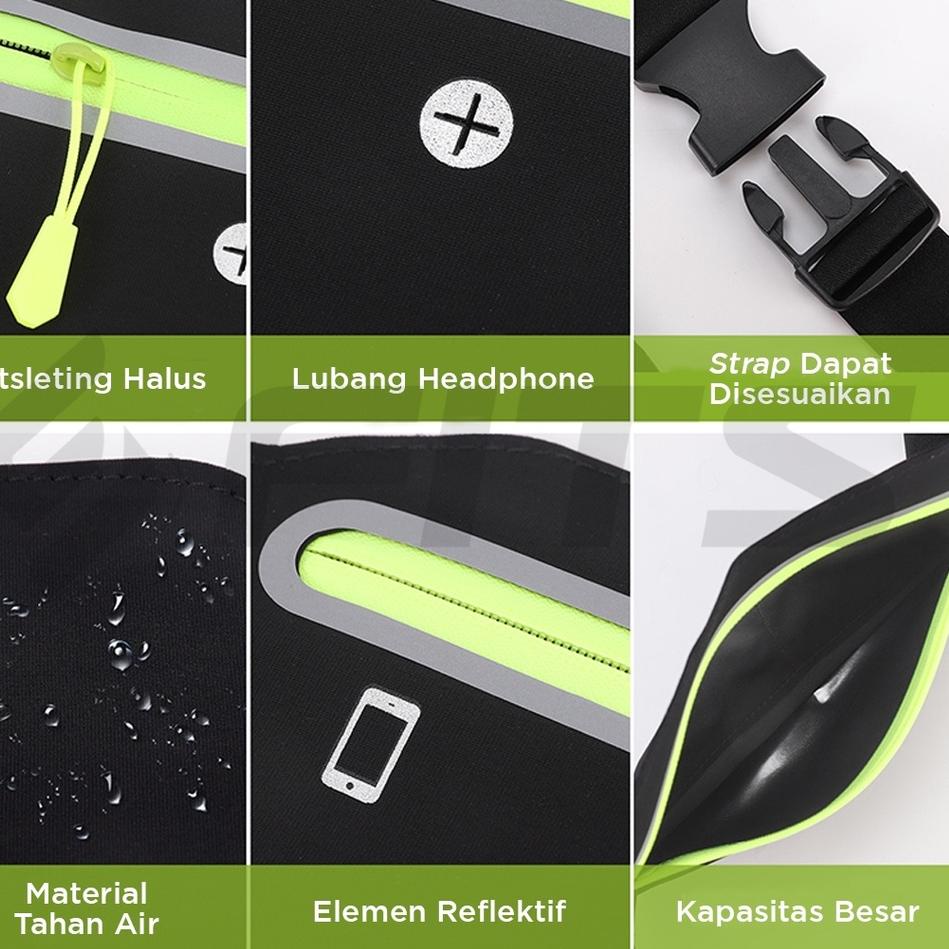 Lebih Populer SFIDN FITS Waist Bag Running Belt | Tas Pinggang Olahraga Jogging Lari