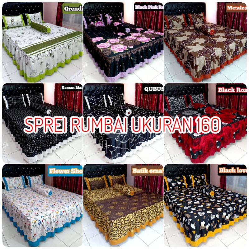 SPREI RUMBAI KING 160X200  SPREI RUMBAI FATA MOTIF