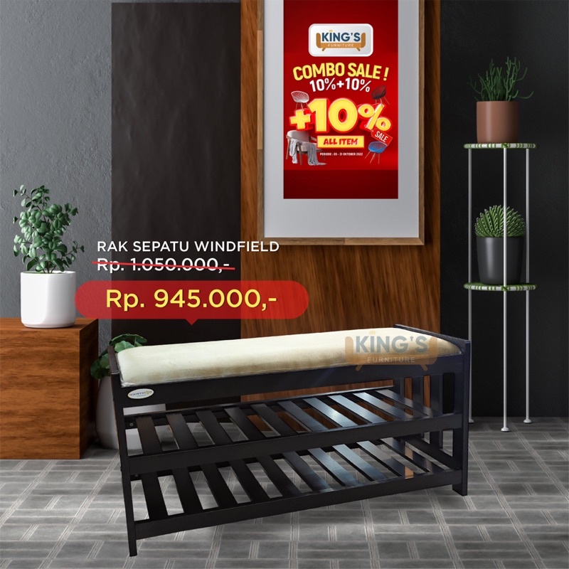 RAK SEPATU WINFIELD FURNILUX - RAK SEPATU DUDUK - TEMPAT SENDAL - TEMPAT SEPATU - RAK SENDAL - RAK S