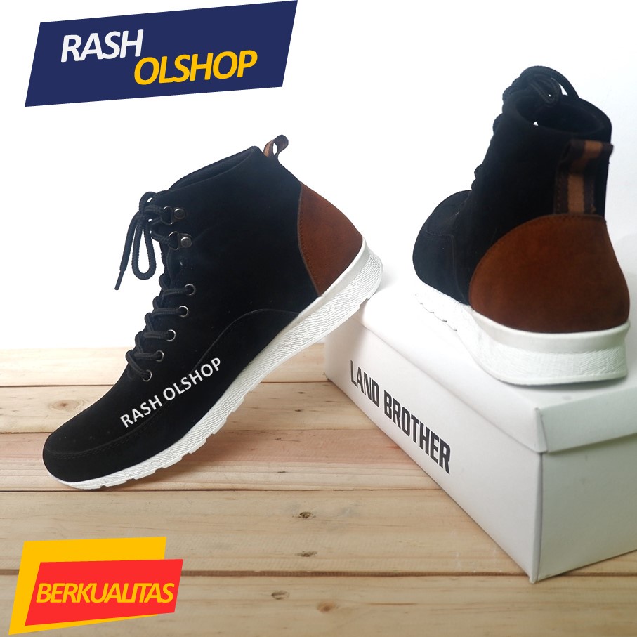 Sepatu Boot Sneakers Pria Original Hitam Sneakers Boot Terbaru