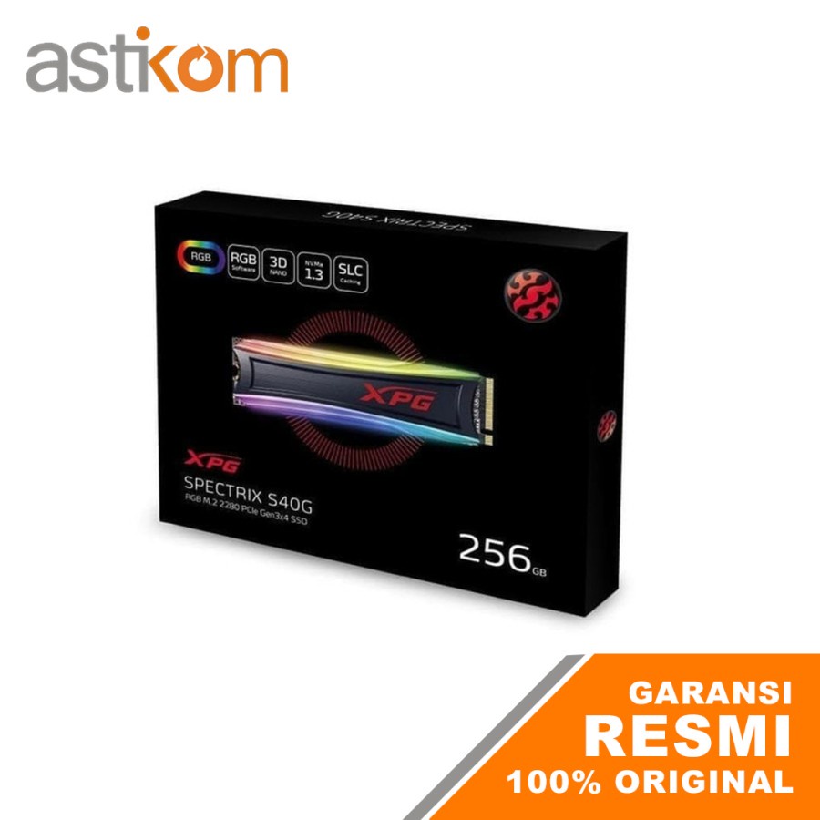 SSD M.2 RGB XPG SPECTRIX S40G 256GB PCIE GEN3X4 NVMe