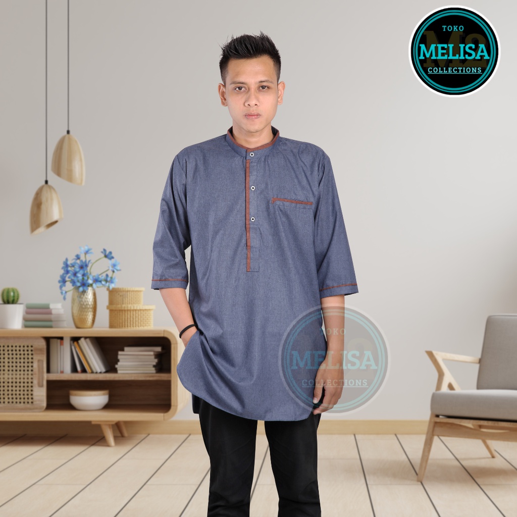 Baju Koko Kurta Lengan 3/4 Baju Koko Fashion Muslim Pria Dewasa Terbaru Koko Pria Muslim Bahan Katun Viskos Premium / Baju Koko Pakaian Muslim Pria Dewasa Remaja Lengan Pendek Premium Terbaru Baju Koko kurta Laki-laki Muslimin Polos Keren Terbaru