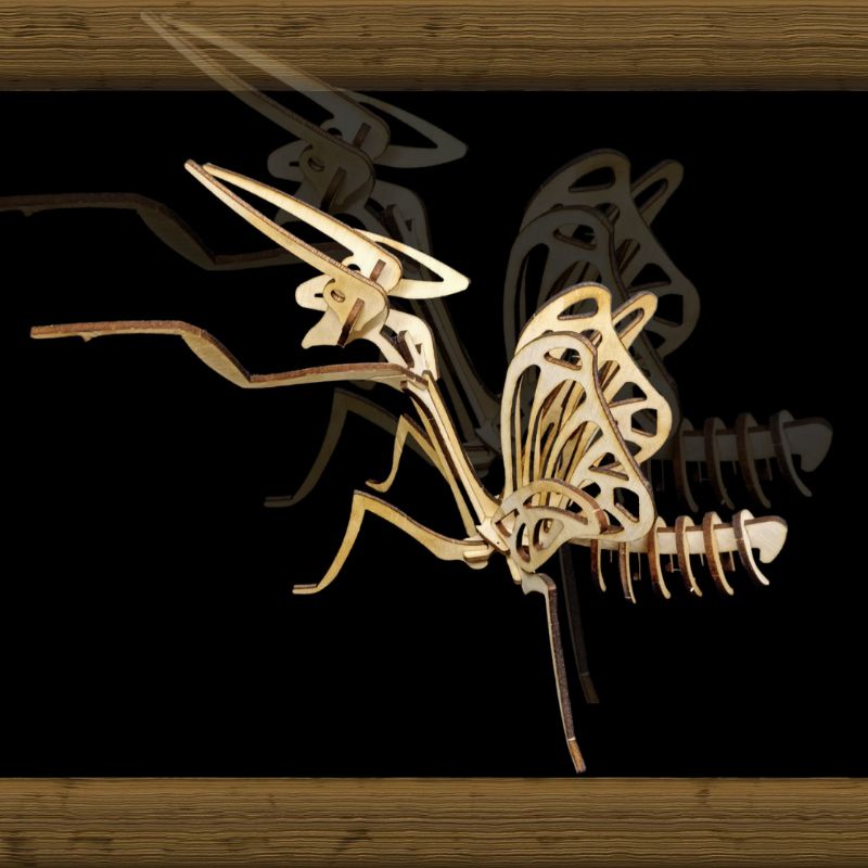 Puzzle Kayu, Puzzle 3D, Mainan Edukatif, Belalang Sembah