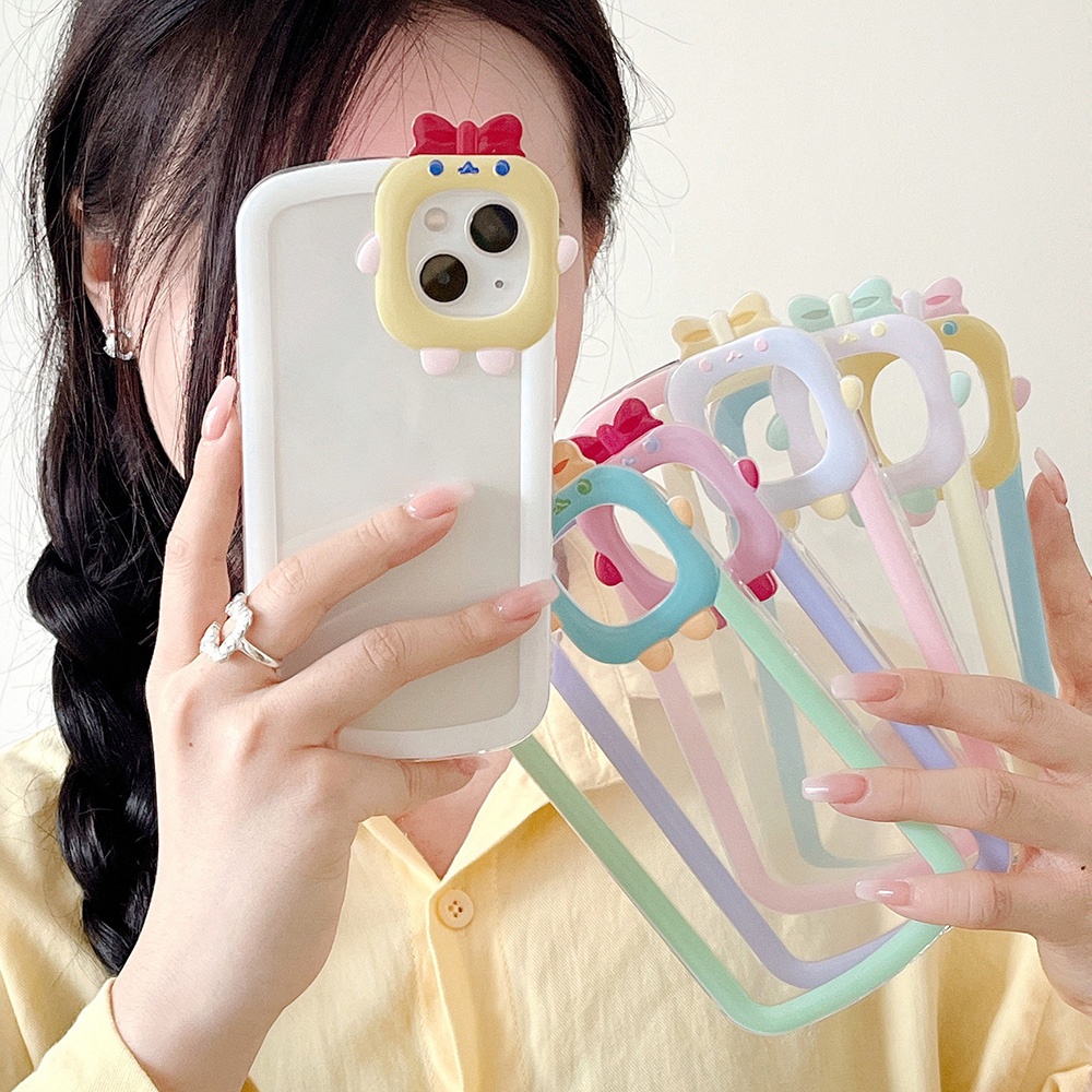 Soft Case Bahan Silikon Desain Monster Macaron Untuk iPhone 11 12 13 14 Pro Max XR 6 6S 7 8 Plus X XS SE 2020 11 Pro 14 Plus